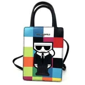 Karl Lagerfeld Maybelle Character Small Crossbody Bag Bright Colorblock Squares